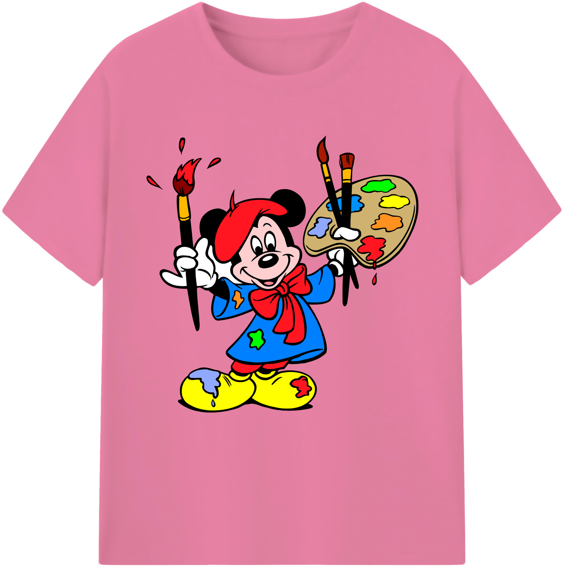 （画像用） ミッキーマウス Mickey Mouse 綿100％半袖Tシャツ（フロントプリント）